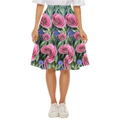 Attention-getting Watercolor Flowers Classic Short Skirt by GardenOfOphir