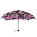 Black Stripes Beautifully watercolor flowers Mini Folding Umbrellas View3