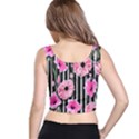 Black Stripes Beautifully watercolor flowers Crop Top View3