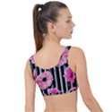 Black Stripes Beautifully watercolor flowers The Little Details Bikini Top View2