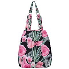 Expressive Watercolor Flowers Botanical Foliage Center Zip Backpack by GardenOfOphir