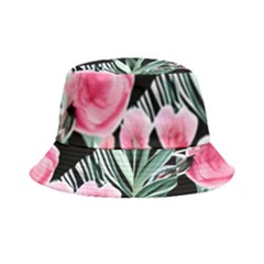 Expressive Watercolor Flowers Botanical Foliage Bucket Hat by GardenOfOphir