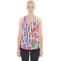 Delightful watercolor flowers and foliage Piece Up Tank Top View1