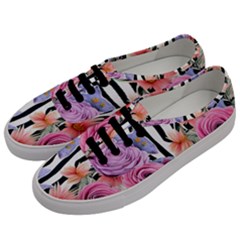 Delightful Watercolor Flowers And Foliage Men s Classic Low Top Sneakers by GardenOfOphir