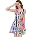 Delightful watercolor flowers and foliage Inside Out Racerback Dress View3