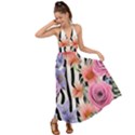 Delightful watercolor flowers and foliage Backless Maxi Beach Dress View1