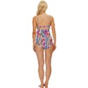 Delightful watercolor flowers and foliage Knot Front One-Piece Swimsuit View4