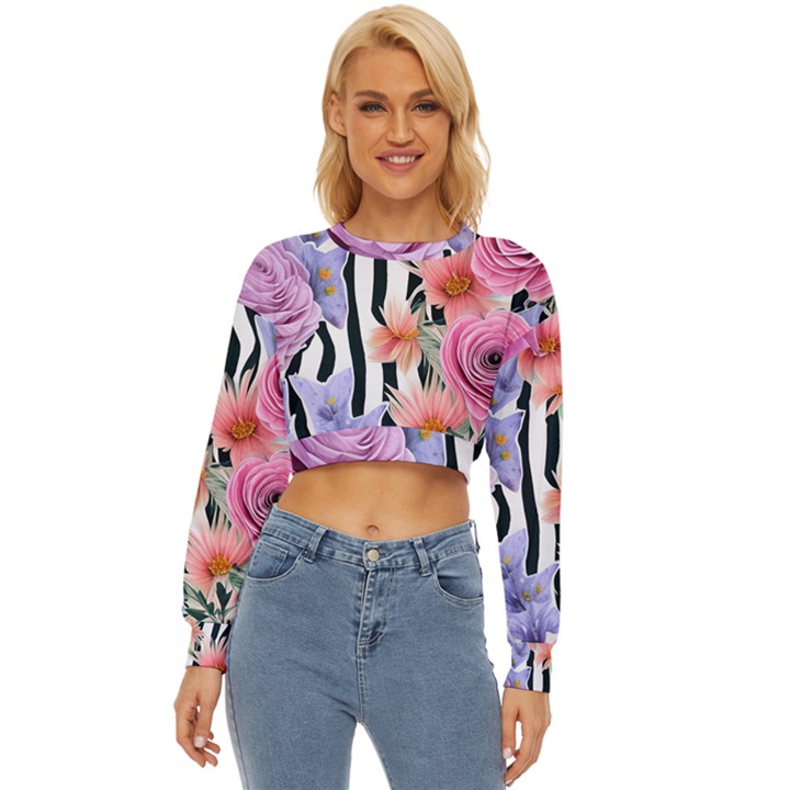 Delightful watercolor flowers and foliage Lightweight Long Sleeve Sweatshirt