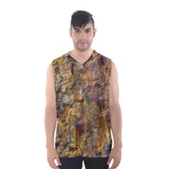 Rusty Orange Abstract Surface Men s Basketball Tank Top by dflcprintsclothing