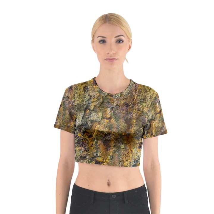 Rusty Orange Abstract Surface Cotton Crop Top