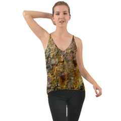 Rusty Orange Abstract Surface Chiffon Cami by dflcprintsclothing