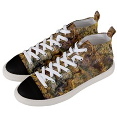 Rusty Orange Abstract Surface Men s Mid-top Canvas Sneakers by dflcprintsclothing