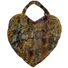 Rusty Orange Abstract Surface Giant Heart Shaped Tote by dflcprintsclothing