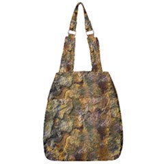 Rusty Orange Abstract Surface Center Zip Backpack by dflcprintsclothing