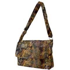 Rusty Orange Abstract Surface Full Print Messenger Bag (s) by dflcprintsclothing