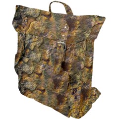 Rusty Orange Abstract Surface Buckle Up Backpack by dflcprintsclothing