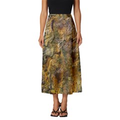 Rusty Orange Abstract Surface Classic Midi Chiffon Skirt