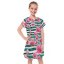 Different Watercolor Flowers Botanical Foliage Kids  Drop Waist Dress View1