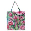 Cute watercolor flowers and foliage Grocery Tote Bag View1