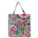 Cute watercolor flowers and foliage Grocery Tote Bag View2