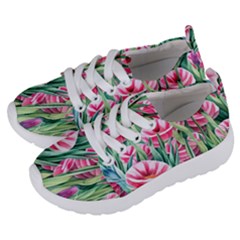 Cute Watercolor Flowers And Foliage Kids  Lightweight Sports Shoes by GardenOfOphir