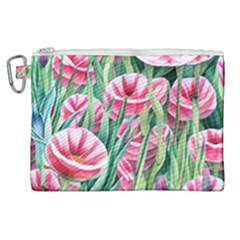 Cute Watercolor Flowers And Foliage Canvas Cosmetic Bag (xl) by GardenOfOphir