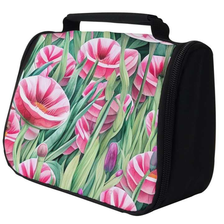 Cute watercolor flowers and foliage Full Print Travel Pouch (Big)