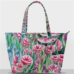 Cute Watercolor Flowers And Foliage Back Pocket Shoulder Bag  by GardenOfOphir