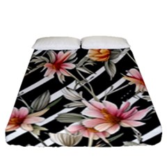 Celestial Watercolor Flowers Fitted Sheet (queen Size) by GardenOfOphir