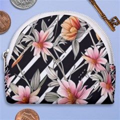 Celestial Watercolor Flowers Horseshoe Style Canvas Pouch by GardenOfOphir