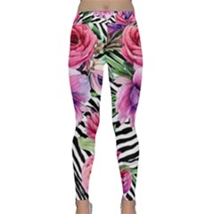 Classy And Chic Watercolor Flowers Classic Yoga Leggings by GardenOfOphir