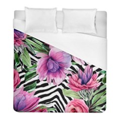 Classy And Chic Watercolor Flowers Duvet Cover (full/ Double Size) by GardenOfOphir