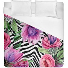 Classy And Chic Watercolor Flowers Duvet Cover (king Size) by GardenOfOphir