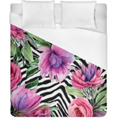 Classy And Chic Watercolor Flowers Duvet Cover (california King Size) by GardenOfOphir