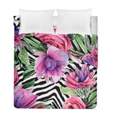 Classy And Chic Watercolor Flowers Duvet Cover Double Side (full/ Double Size) by GardenOfOphir