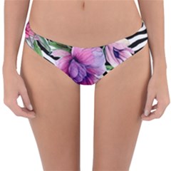 Classy And Chic Watercolor Flowers Reversible Hipster Bikini Bottoms by GardenOfOphir