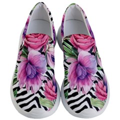 Classy And Chic Watercolor Flowers Women s Lightweight Slip Ons by GardenOfOphir