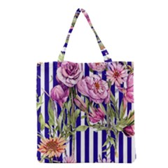 Classy And Chic Watercolor Flowers Grocery Tote Bag by GardenOfOphir