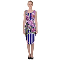 Classy And Chic Watercolor Flowers Sleeveless Pencil Dress by GardenOfOphir