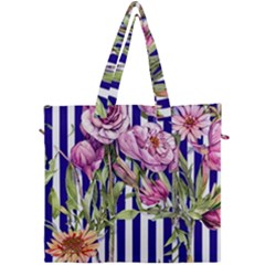 Classy And Chic Watercolor Flowers Canvas Travel Bag by GardenOfOphir