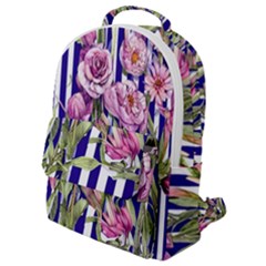 Classy And Chic Watercolor Flowers Flap Pocket Backpack (small) by GardenOfOphir