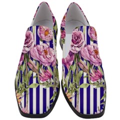 Classy And Chic Watercolor Flowers Women Slip On Heel Loafers by GardenOfOphir