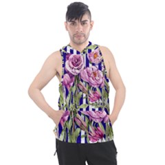 Classy And Chic Watercolor Flowers Men s Sleeveless Hoodie by GardenOfOphir