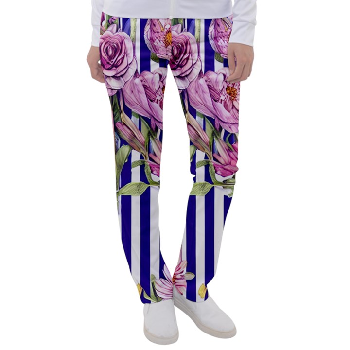 Classy and Chic Watercolor Flowers Women s Casual Pants