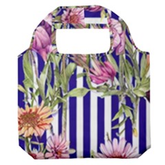 Classy And Chic Watercolor Flowers Premium Foldable Grocery Recycle Bag by GardenOfOphir