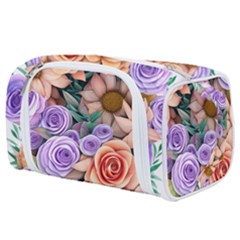 Cheerful And Captivating Watercolor Flowers Toiletries Pouch by GardenOfOphir