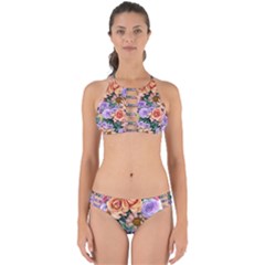 Cheerful And Captivating Watercolor Flowers Perfectly Cut Out Bikini Set by GardenOfOphir