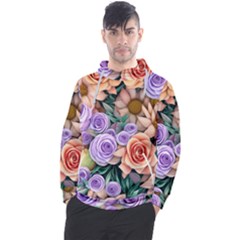 Cheerful And Captivating Watercolor Flowers Men s Pullover Hoodie by GardenOfOphir