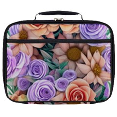 Cheerful And Captivating Watercolor Flowers Full Print Lunch Bag by GardenOfOphir