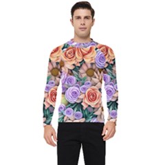 Cheerful And Captivating Watercolor Flowers Men s Long Sleeve Rash Guard by GardenOfOphir